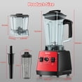 thumbnail image 4 of PRASKY Batidora de Encimera Batidora Profesional 2 en 1, Capacidad de 68 Oz, 1000 W, 6 Velocidades, Batidora para Cocina con Taza para Llevar de 25 Oz (Roja), 4 of 9