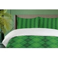 thumbnail image 4 of Ambesonne Irish Duvet Cover Set, Tartan Inspired Plaid, 2-Calking, Green Dark Green Yellow, 4 of 7