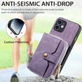 thumbnail image 3 of for iPhone 12 Wallet Case, Crossbody Phone Purse with Card Holder for Women, Zipper PU Leather Carrying Cover Gift with Shoulder Strap Kickstand Anti-drop for iPhone 12 - Purple, 3 of 10
