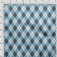 thumbnail image 4 of oneOone Cotton Flex Teal Blue Fabric Check Diy Clothing Quilting Fabric Print Fabric By Yard 40 Inch Wide, 4 of 4