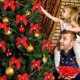 thumbnail image 4 of 36/12 piezas Mini lazos navideños con purpurina roja Lazo de cintas colgantes para árbol de Navidad Adornos para fiestas de Año Nuevo Regalos de bricolaje Suministros, 4 of 6