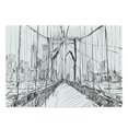 thumbnail image 1 of NYC Scene Cutting Board, Creative Sketchy Artwork of Monotone Bridge Silhouette Scribbled by Hand, Decorative Tempered Glass Cutting and Serving Board, in 3 Sizes, by Ambesonne, 1 of 2