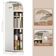 thumbnail image 2 of 3-Tier Narrow Bathroom Storage Cabinet, Slim Rolling Bathroom Storage Organizer with Drawers, Wheels,Toilet Paper Holder, Waterproof No Assembly Organizer for Small Spaces, 2 of 7