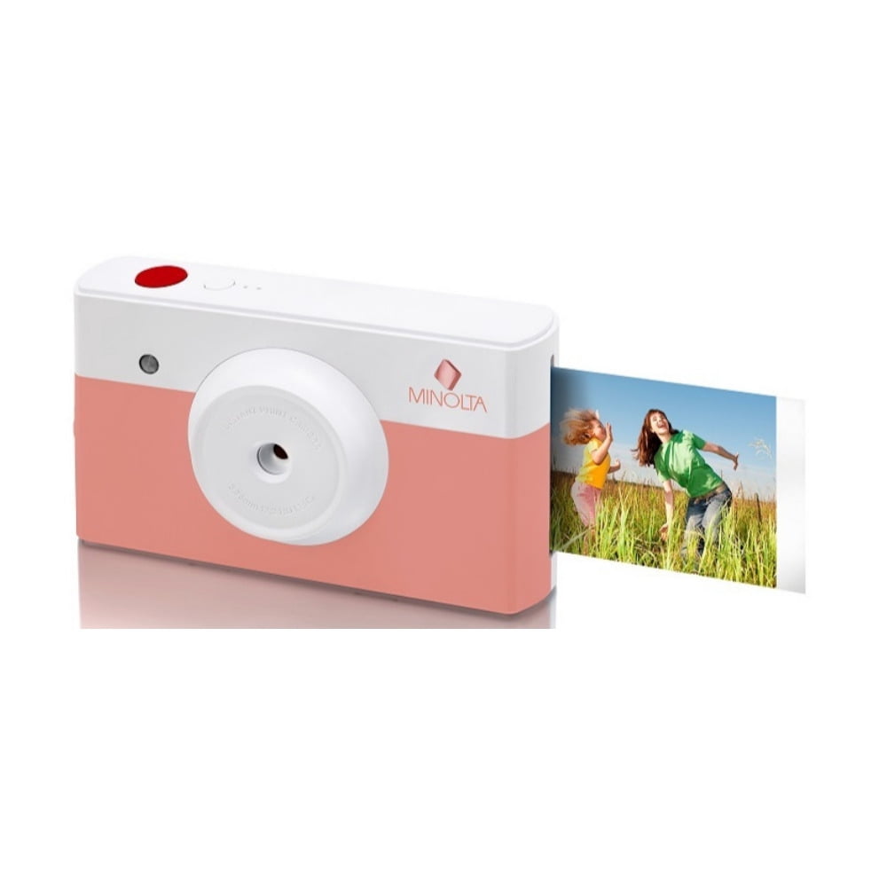 Minolta MNCP10-PK Instapix Instant Print Camera - Coral Pink