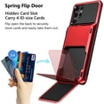 thumbnail image 2 of for Galaxy S22 Ultra Case Wallet Credit Card Holder 4-Card Slot Hidden Back Pocket Dual Layer Hybrid Rugged Rubber Bumper Protective Hard Shell Cover for Samsung Galaxy S22 Ultra 6.8" Red, 2 of 14