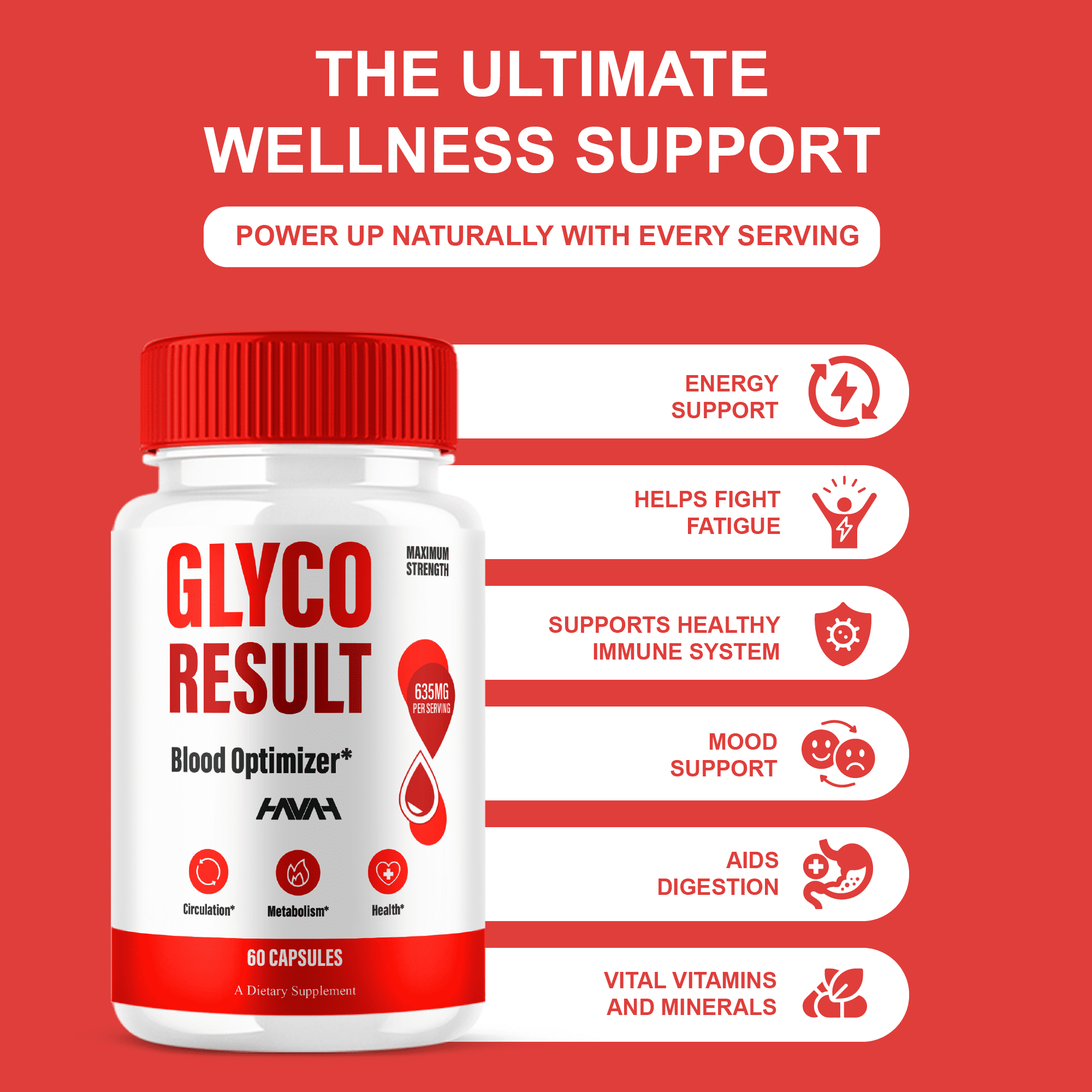 (2 Pack) Glyco Result Blood Optimizer, Glyco Result Supplement (120 Capsules)