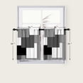thumbnail image 4 of Dark Grey Blackout Kitchen Curtains Tiers Set 2 Piece for Windows Grey and Black Kitchen Window Curtains Set,White Modern Abstract Art Valances for Living Room(24" Tiers Set), 4 of 6