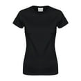 thumbnail image 2 of TANGNADE Women's Basic Cotton Crew Neck Slim Fit Tee Tunic Length T Shirt, Black M, 2 of 3
