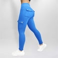 thumbnail image 4 of frariair ​Butt Sculpting Workout Tights For Women Seamless Compression Fabric High Elastic Fitness Leggings Moisture Wicking​ Blue, 4 of 5