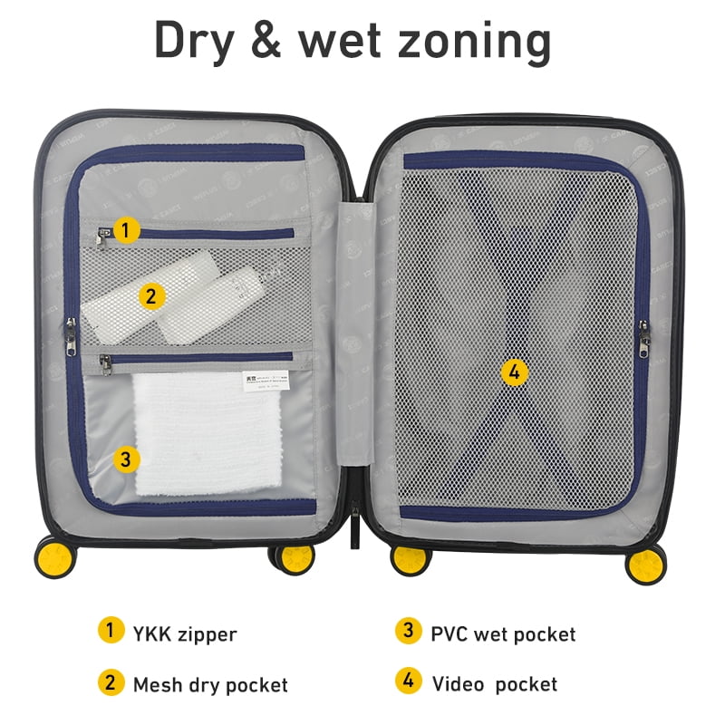 WEPLUS Luggage Sets 4 Piece,24" Hardside Carry-On Luggage, Hardshell Suitcase With Wheels, With Scratch-Resistant Surface, Four Multi-directional Wheels