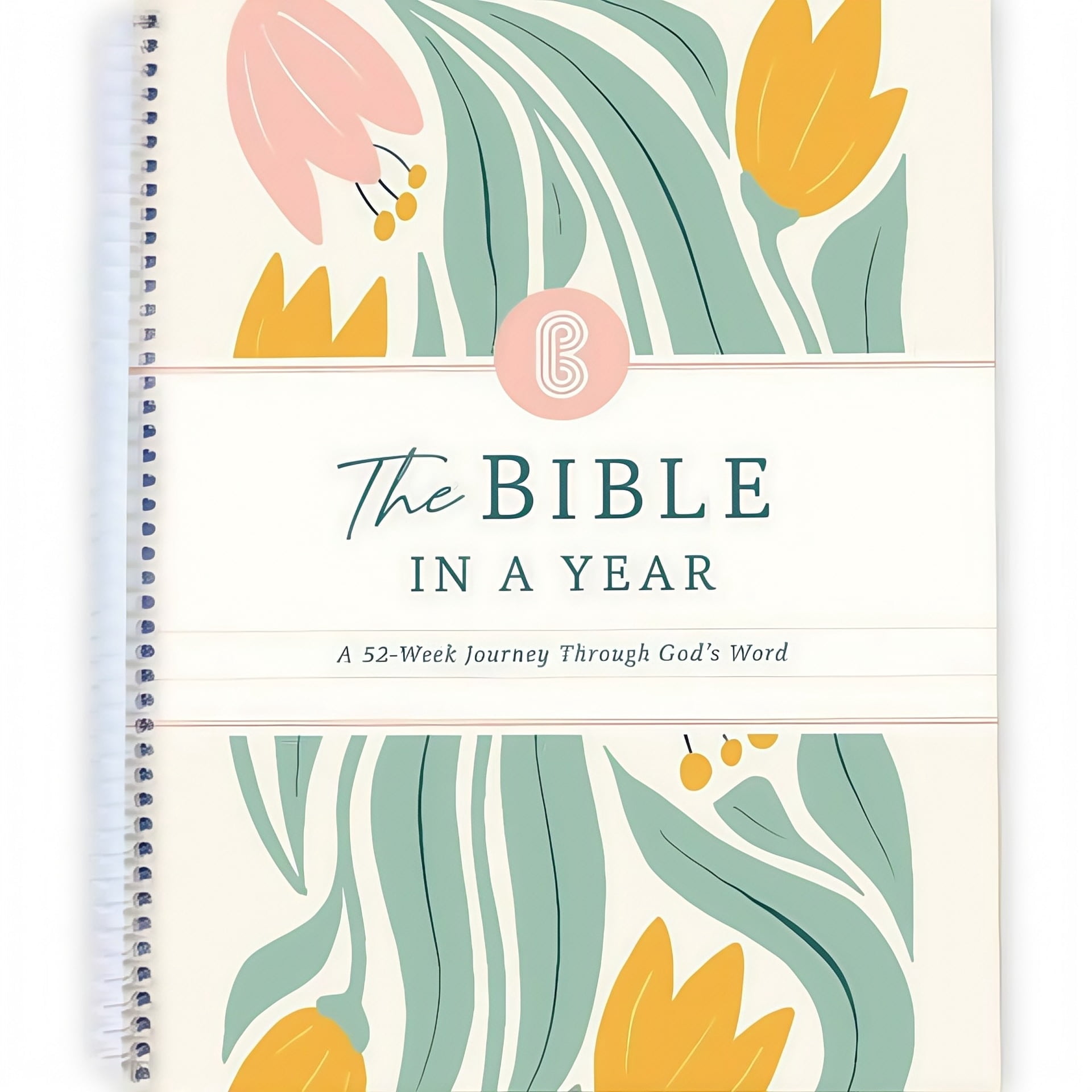 Spiral-bound Bible One-Year Reading Plan: 52-Week Guided Study & Daily Devotional Journal for Adults Teens, Large 8.5x11 Notebook