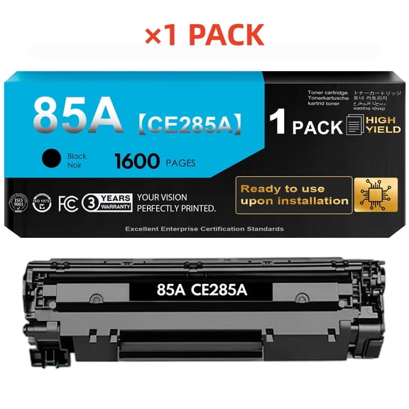 85A Black Toner Cartridge (with Chip) for 85A CE285A Toner Cartridge for M1132 M1212nf M1217nfw MFP P1102 P1102W Printer (1 Pack)