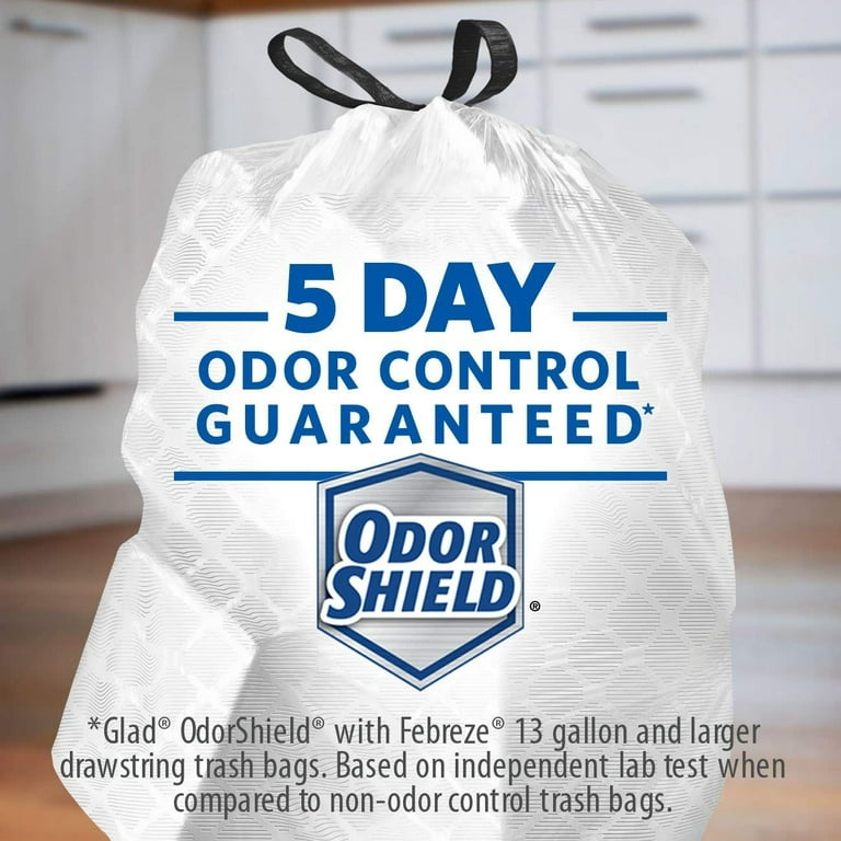 Glad Forceflexplus Tall Kitchen Drawstring Trash Bags - 13 Gallon White Trash  Bag - Odorshield - 50ct : Target