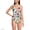 Egret/Exploded Poppy Floral, variant on Women's Side Tie Wrap One Piece Swimsuit