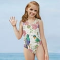 thumbnail image 2 of SEANATIVE Aesthetic Girls Swimwear Size 3-4 Quick Dry Kids Sleeveless Swim Shirt One-Piece Elastic Flower Hummingbird Tankini Swimsuit for Girls, 2 of 7