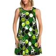 thumbnail image 1 of Vsdgher Robe d'Été Imprimée Soccer1 pour Femmes Décontractée Col en U Robe de Plage Sans Manches Robe Débardeur Ample avec Poche, 1 of 7