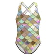 thumbnail image 4 of Shadoumai One Piece Swimsuit for Girls 7-8 Scalloped Tankini Sets Lightweight Contrast Color Girls Dress Up Clothes Summer Girl's Swimwear Adjustable Wide Straps, 4 of 5