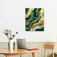 thumbnail image 2 of GOSMITH Emerald Green Abstract Marble Modern Trendy Canvas Print Wall Art Gold Foil Artwork for Walls Green Gold and White Abstract Picture Abstract Marble Painting Green Marble Poster, 2 of 4