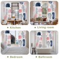 thumbnail image 6 of Pink Navy Blue Abstract Art Kitchen Curtains, Modern Geometric Art Light Filtering Window Curtain Panels, 2Pcs Rod Pocket Window Treatments Set for Living Room Bathroom Bedroom 52x72 Inches, 6 of 9