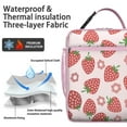 thumbnail image 4 of Strawberry Aesthetic Lunch Bag – Cute Red Sweet Kawaii Fruity Strawberries Strawberry Lover I Love Strawberries Fruit Fresh Summer Berries Flowers Insulated Tote, 4 of 6