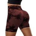 thumbnail image 3 of IWRICH Women's High Waist Workout Biker Shorts Gym Printed Seamless Cycling Scrunch Yoga Shorts Brown S, 3 of 7