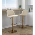 thumbnail image 3 of Toriano Adjustable Bar Stool, Gold Bar Stools, Bar Chairs, Swivel Bar Stools, Bar Stools Set of 2, 3 of 6