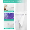 thumbnail image 3 of No Hook Shower Curtain with Snap in Liner, Purple and White Ombre Cloud Abstract Art Watercolor Hotel Shower Curtains for Bathroom, Washable Shower Curtain Liner Set with Mesh Top Window, 66"x72", 3 of 6