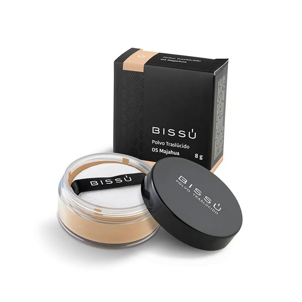 Polvo Traslúcido para rostro Bissu 8 grs varios tonos negro