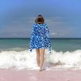 thumbnail image 6 of PHYHOO Blue Animal Skin Leopard Print , Sand Free Microfiber Beach Blanket, Absorbent Bath Towels for Swimming Pool, Camping, Picnic, 30x60in, 6 of 8