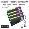 thumbnail image 1 of DRAM Heatsink 5V-3PIN ARGB DDR3 DDR4 DDR5 Aluminum Memory Module Cooling Vest With Thermal Pad for Desktop Computer PC Black 4 PCS, 1 of 6