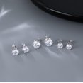 thumbnail image 5 of Solid 925 Sterling Silver Cubic Zirconia Stud Earrings for Women Teens Round CZ Stud Earrings 3 Pairs Stud Earrings Set Simulated Diamond Studs, 5 of 12