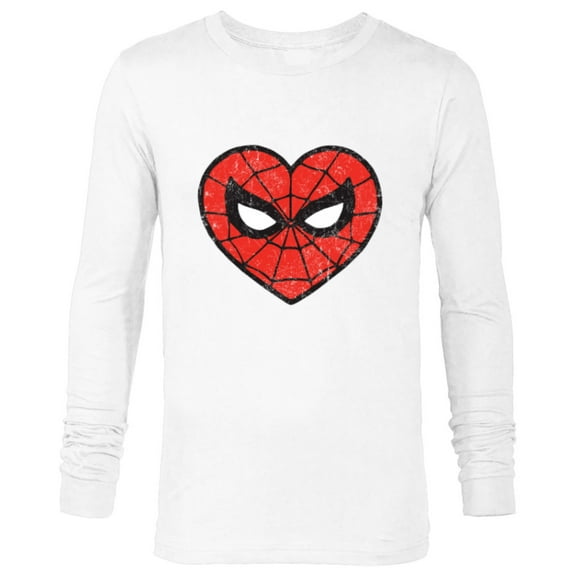 Marvel Spider-Man Heart - Long Sleeve T-Shirt for Men - Customized-White
