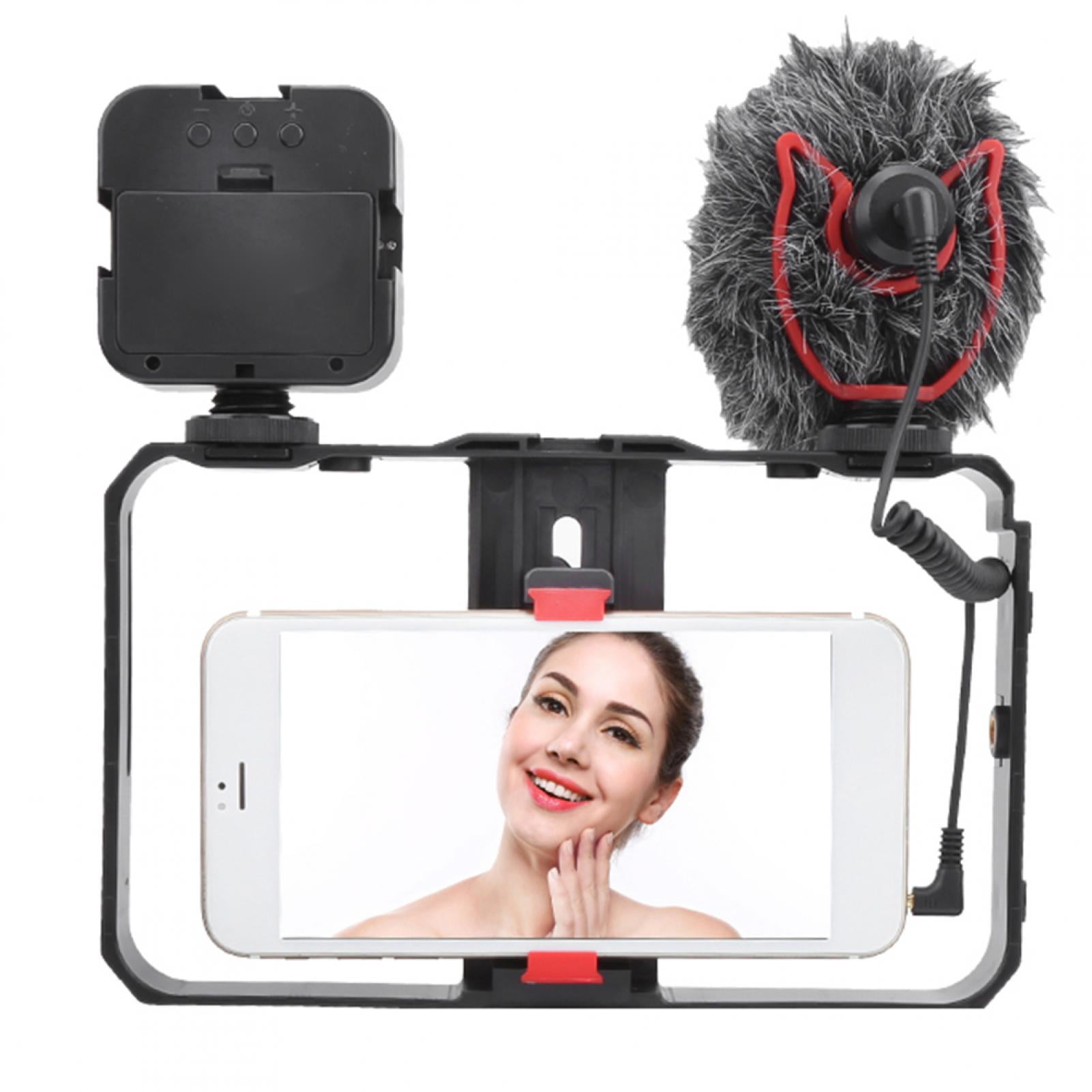 More Professional Fill Light Set Phone Photography Set Mobile Photography Rabbit Cage Cardioid Pointing Microphone for Daily Life Records and Live Makeup