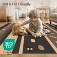 thumbnail image 4 of ODIKA 4'x6' Brown Beige Geometric Striped Pattern Washable Area Rug Contemporary Vertical Bands Featuring Rectangular Stain Resistant, Low Pile, Easy Care for Dorm Room, Small Living, 4 of 7