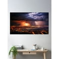 thumbnail image 2 of Lightning And Thunderstorm Over The City Skyline 4 Poster Wall Art, Modern Wall Decor, 16x24 UNFRAMED, 2 of 3