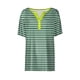 thumbnail image 5 of Camiseta de Manga Corta para las Mujeres con Cuello en V de Impresión de Rayas con Botón, Blusa Casual para el Hogar Y Diario, 5 of 5