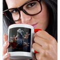 thumbnail image 2 of 3drose, Macro Photograph of a Gray Tree Frog Suctioned to a Glass Door., 15oz Two-tone Red Mug, 2 of 6