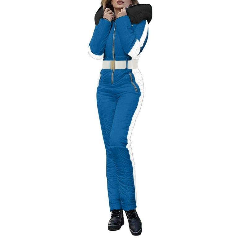 IQYU Skioverall voor dames, eendelig: winter warm waterdicht sneeuwpak winter warme sneeuw-jas skiën sets outdoor jumpsuit sneeuwoverall overall met capuchon sneeuwpak ski-anzug