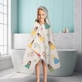 thumbnail image 6 of Beige Princess Flower Pattern Hooded Bath Towel，50"x30" for Ages 3 To 12 Kids, Quick Dry Lightweight Soft Microfiber Hood Beach Towel Cover Up for Kids, 6 of 7
