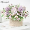 thumbnail image 5 of Tela de seda de flores artificiales ramo de flores falsas boda fiesta fotografía Prop decoración floral, púrpura claro 2 Piezas Jumpingount HA6620-03B*2, 5 of 5
