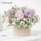 thumbnail image 5 of Tela de seda de flores artificiales ramo de flores falsas boda fiesta fotografía Prop decoración floral, púrpura claro 2 Piezas tholdsy HA6620-03B*2, 5 of 5