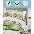 thumbnail image 3 of Quilt King Size Bedding Set, Spring Floral Reversible Summer Quilt 3 Pieces, Green Country Truck Rustic Botanical Farmhosue Lightweight Bedspreads Coverlets with 2 Pillow Shams for All Seasons, 3 of 5