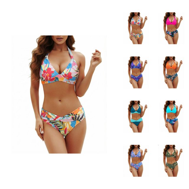 Bikinis for Women 2026 Trendy Triangle Top with High Waisted Bottom Two Piece Bathing Suits Woman