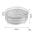 thumbnail image 7 of Fiocias 3 Pieces Air Fryer Rack Drying Rack Stacker Trays Mesh Basket Set Chips Roasting round 20cm, 7 of 7
