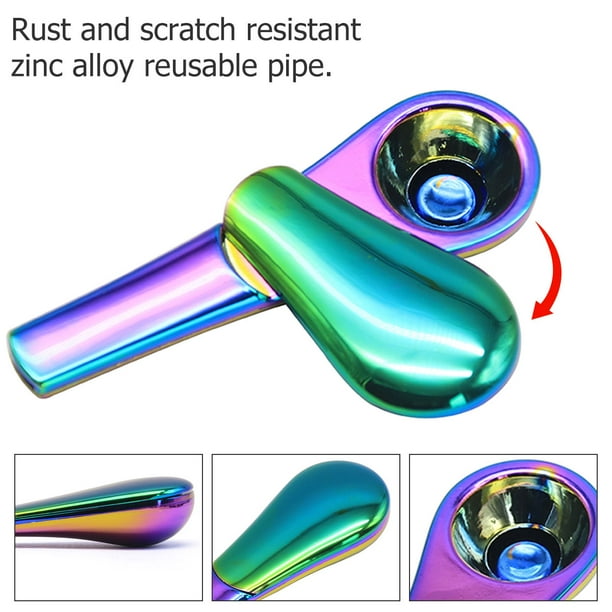 Muyoka Pipa de tabaco Pipa para fumar colorida de acero inoxidable Pipa para fumar fresca con dise帽o de cubierta Pipa para fumar sin olor Regalo perfecto para amigos