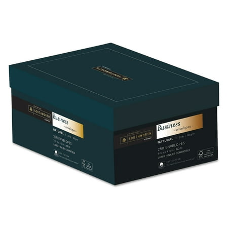 25% Cotton #10 Business Envelope, Commercial Flap, Gummed Closure, 4.13 x 9.5, Natural, 250/Box | Bundle of 2 Boxes