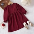 thumbnail image 5 of Tulle Dress Tea Party Dresses For Girls Toddler Dress Long Sleeve Baby Little Girls Dresses Ruffle Fall Winter Dresses for Girls Casual Party Birthday Dress Wine 7 Years, 5 of 9
