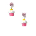 thumbnail image 2 of Delight Jewelry Resin Pink Cupcake with White Frosting Pink Crystal Clip on Earrings, 2 of 5