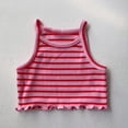thumbnail image 2 of Jalioing Girls Summer Cotton Camisoles Striped Ruffle Trim Sleeveless Tank Tops Toddler Babys Casual Cute Shirts, 2 of 3