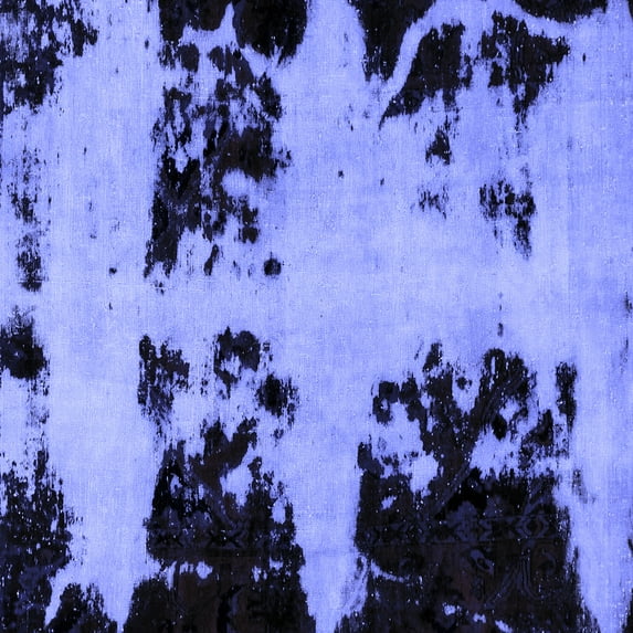 Ahgly Company Machine Washable Indoor Square Abstract Blue Modern Area Rugs, 4' Square